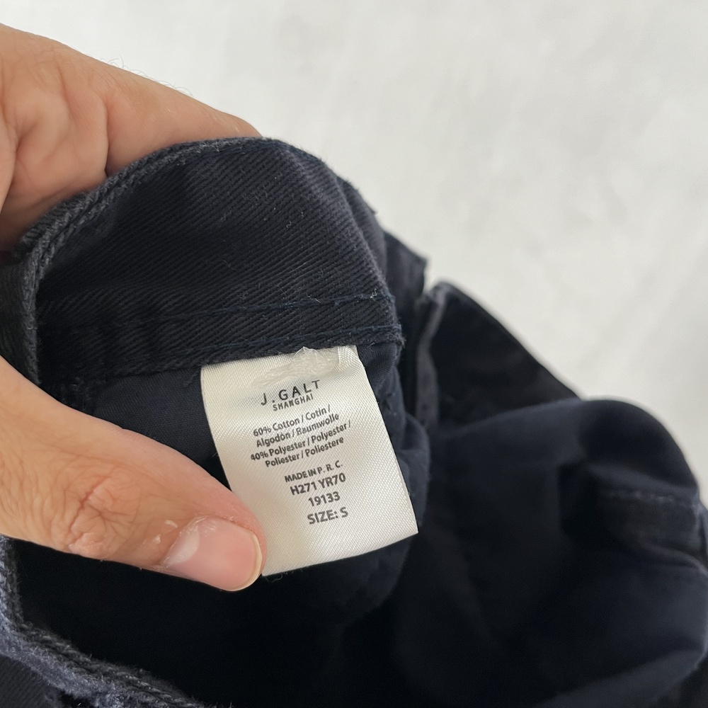 J Galt Cargo Pants Womens Small Navy Blue Twill Relaxed Straight Utility Pockets - Picture 6 of 10